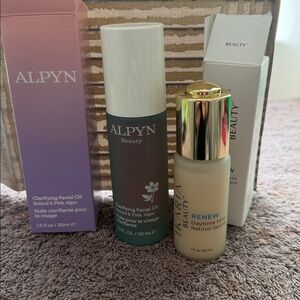 Alpyn  clarifying facial oil and ikaria beauty retinol serum